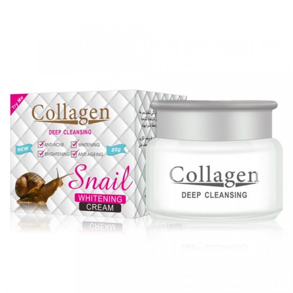 Face cream with snail mucin and collagen Collagen Deep Cleansing Snail Whitening 80 g